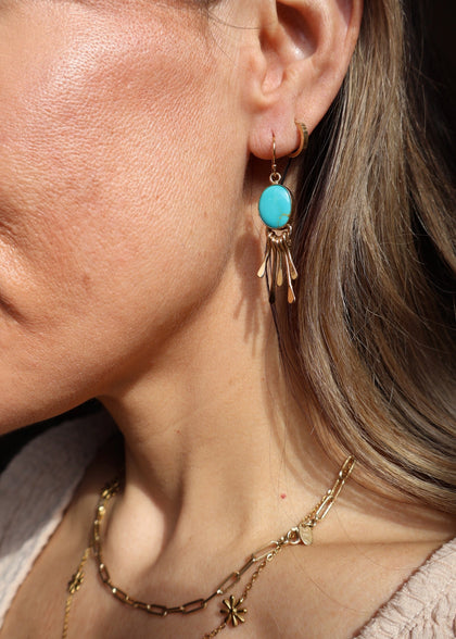 Blue Ridge Turquoise Fringe Earring