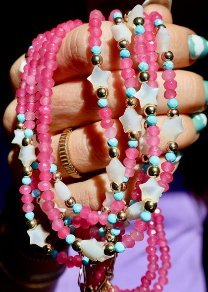 Pink Star Layering Necklace