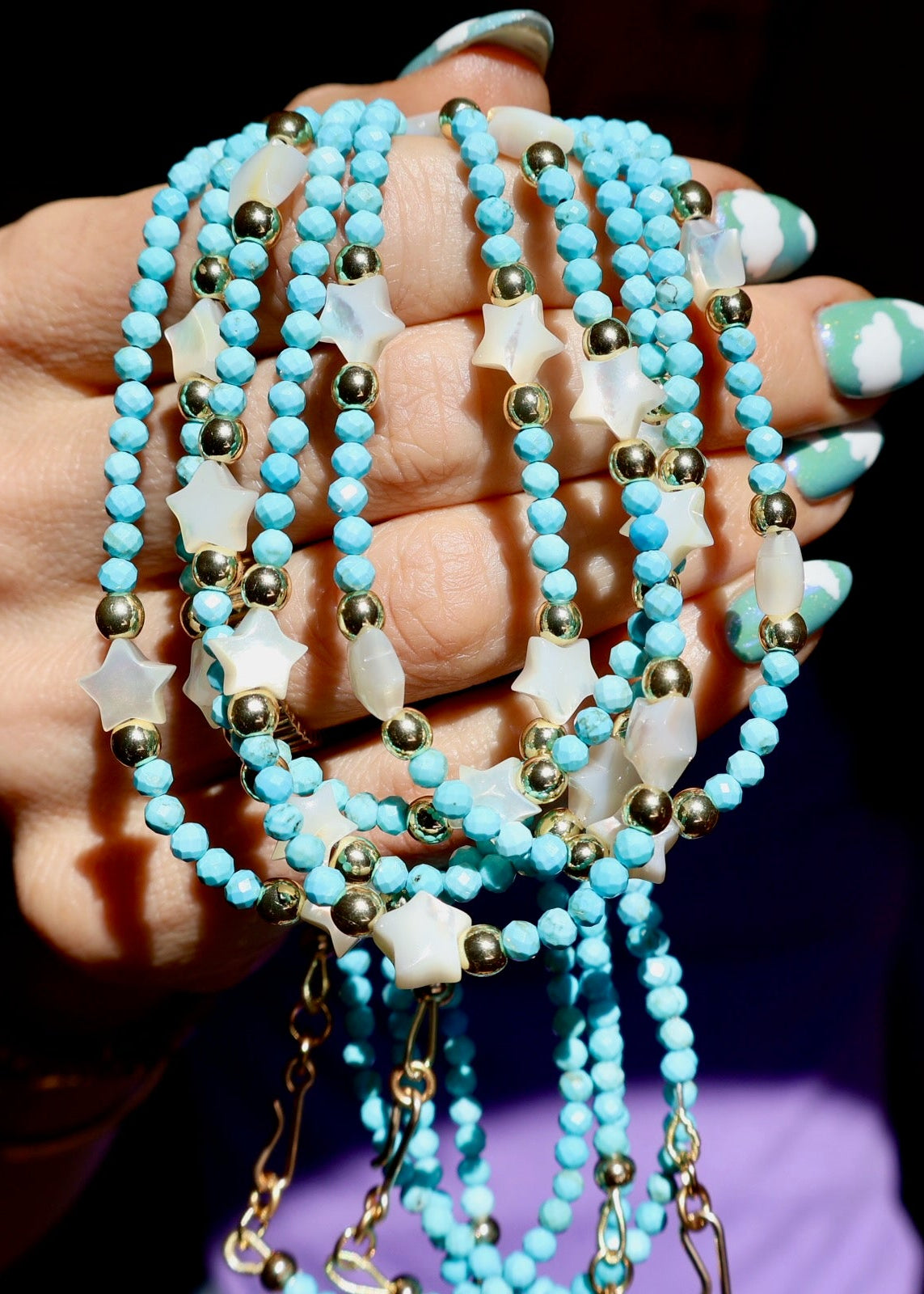 Turquoise Star Layering Necklace HP43