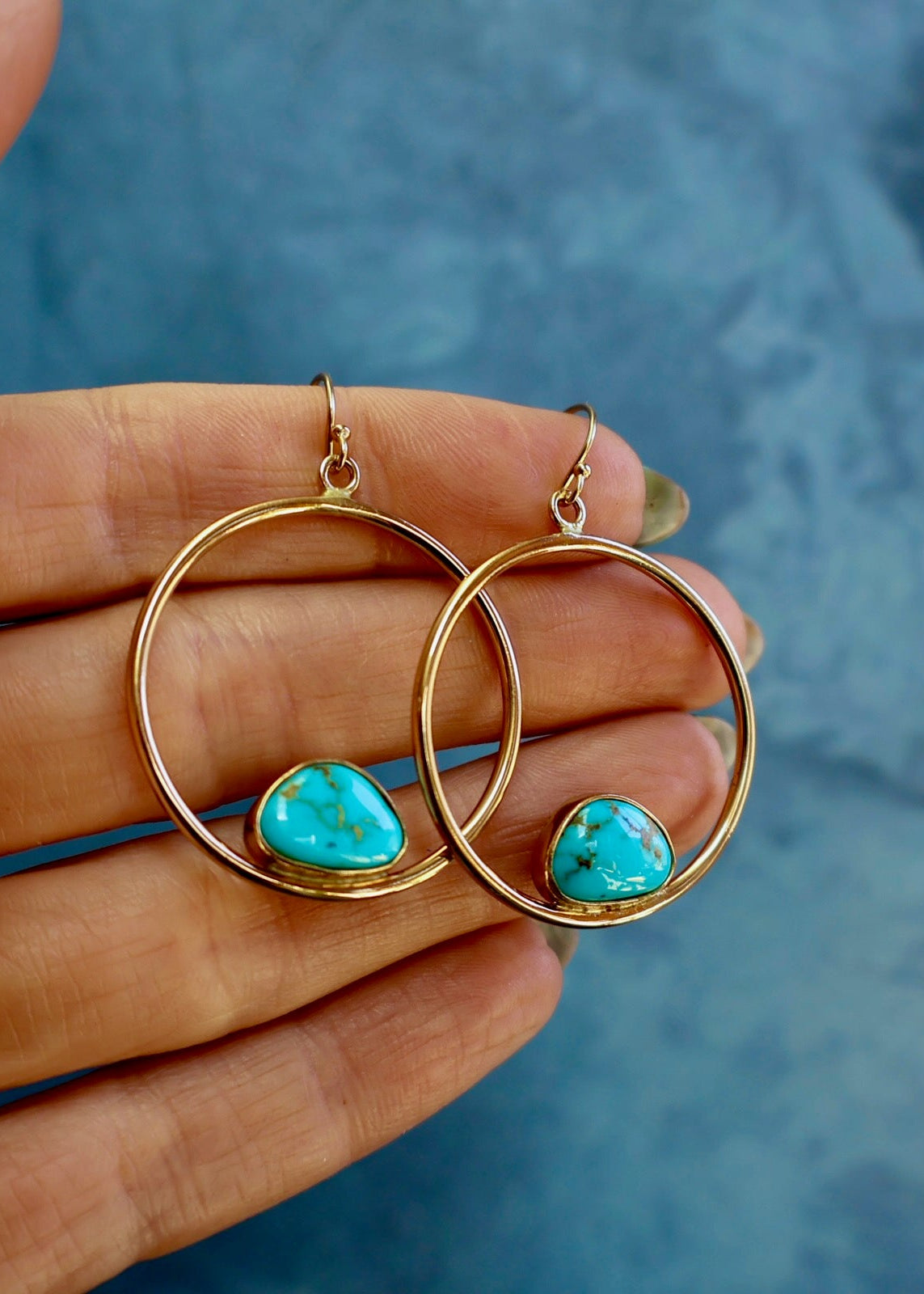 Sonoran Gold Turquoise Hoop Earring HP24