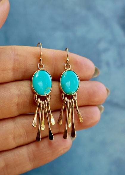 Blue Ridge Turquoise Fringe Earring