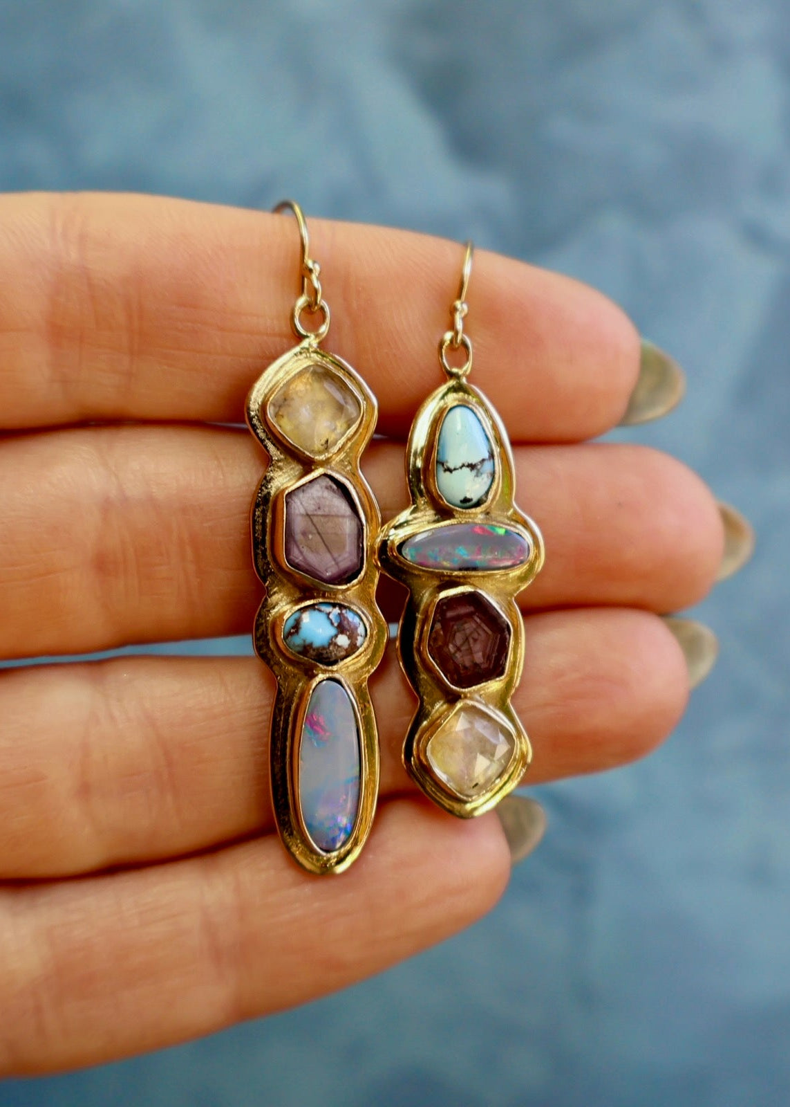 Holiday Party Earring Opal, Ruby, Moonstone & Turquoise HP30