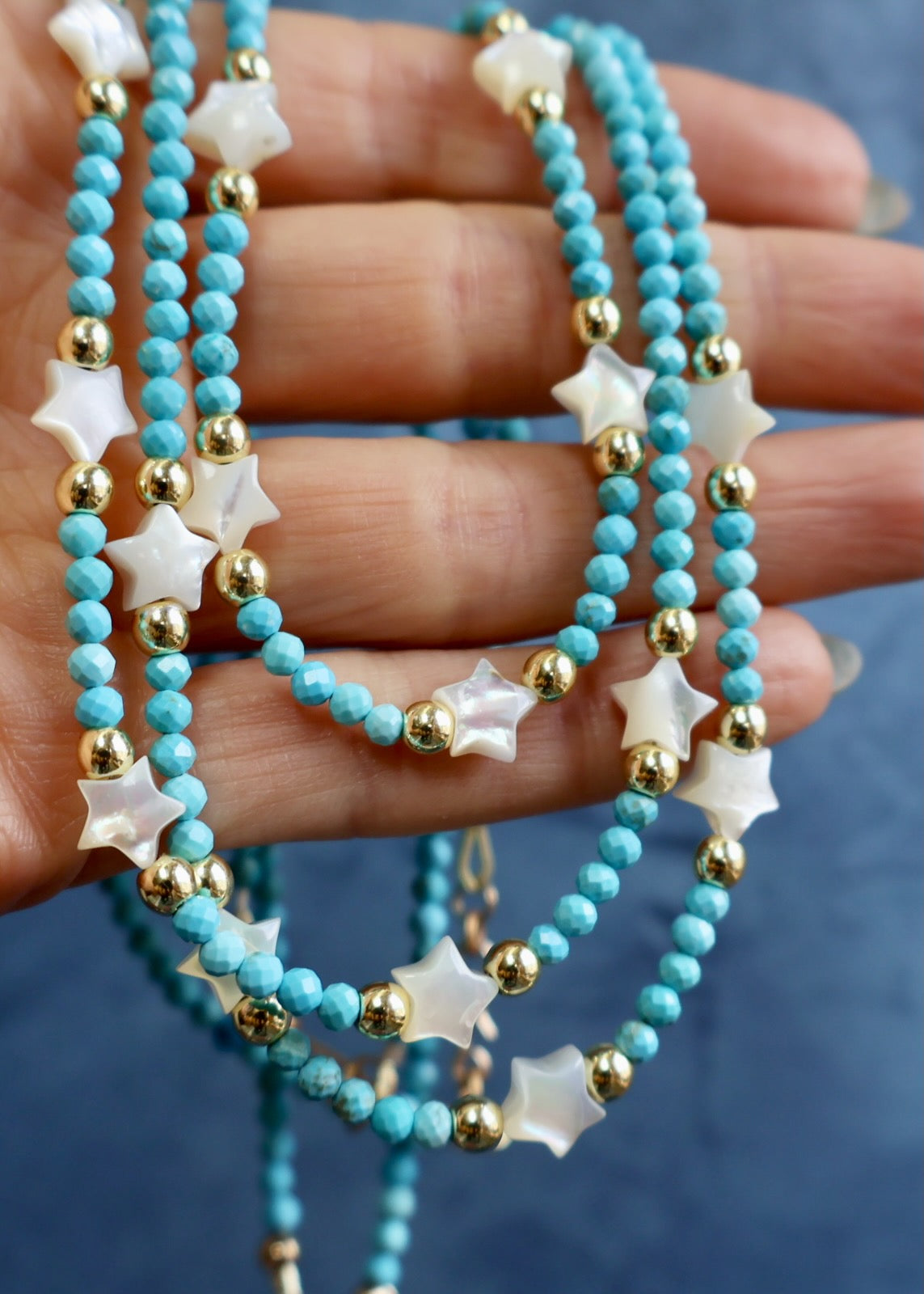 Turquoise Star Layering Necklace HP43