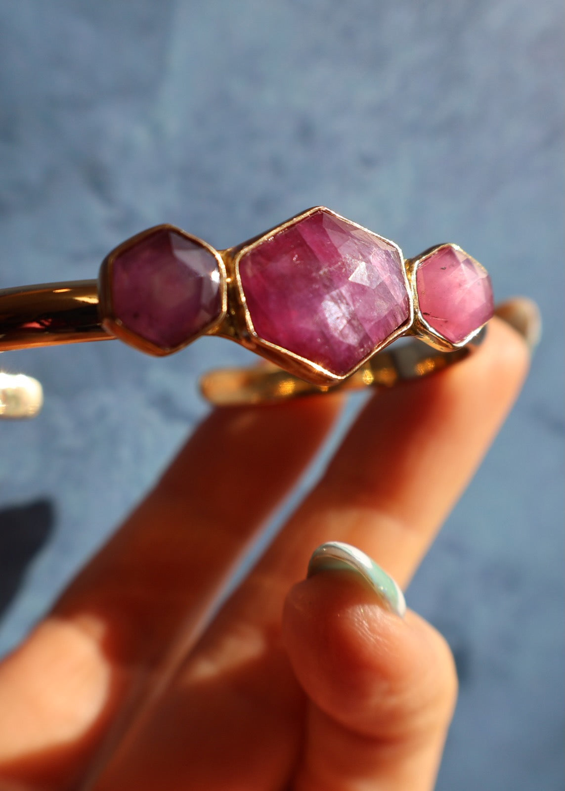 Triple Ruby Cuff Bracelet HP63