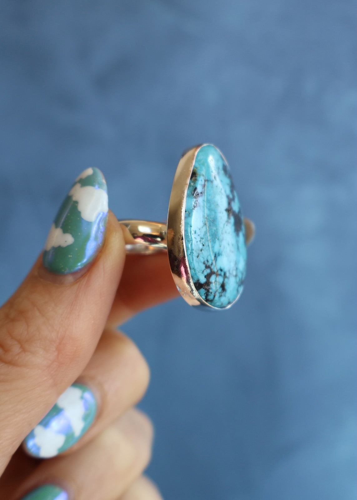 Cloud Mountain Turquoise Ring Sterling Silver HP58