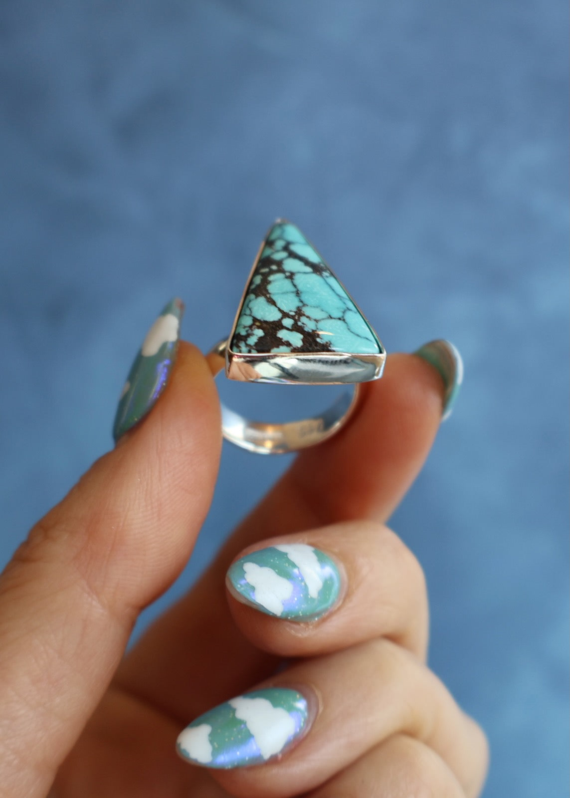 Cloud Mountain Turquoise Ring Sterling Silver HP59