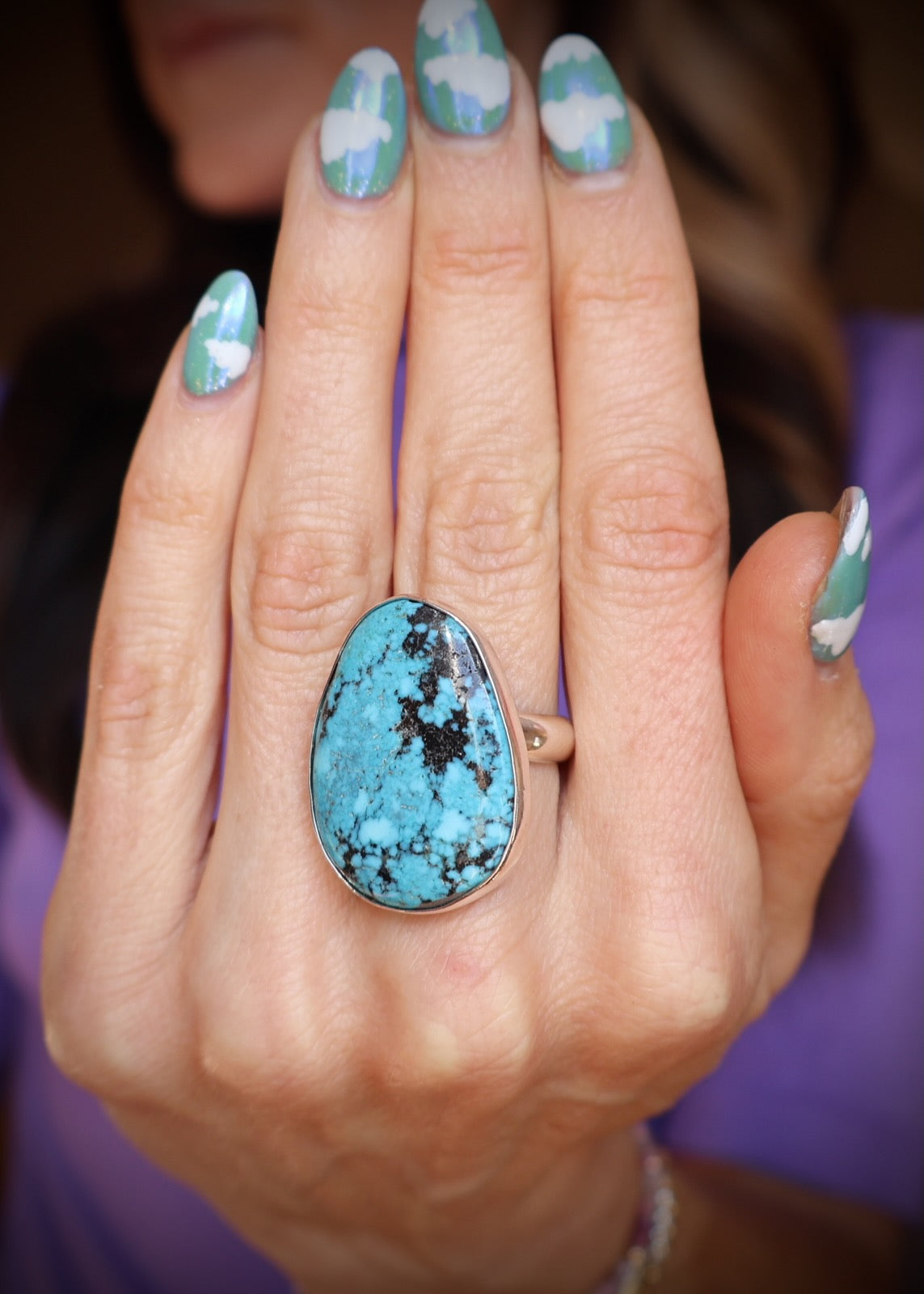 Cloud Mountain Turquoise Ring Sterling Silver HP58