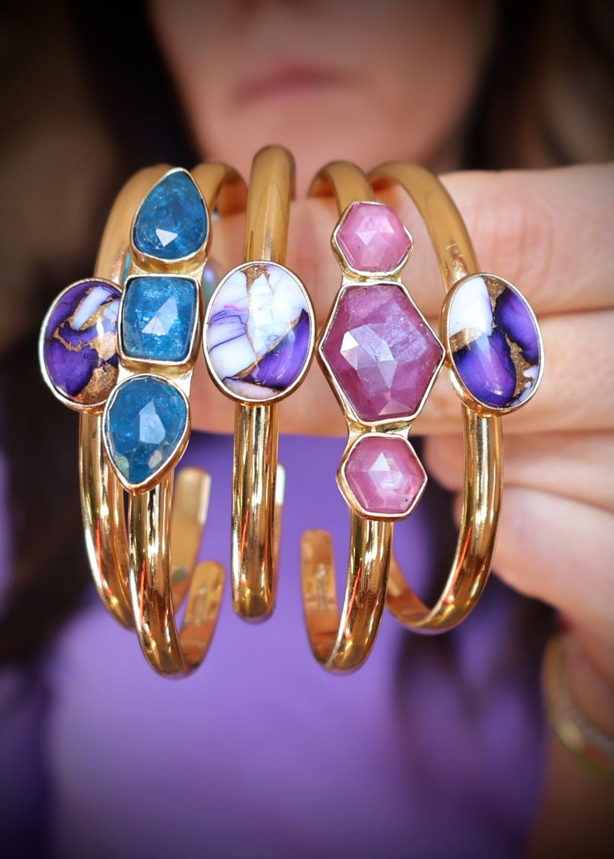 Triple Ruby Cuff Bracelet HP63