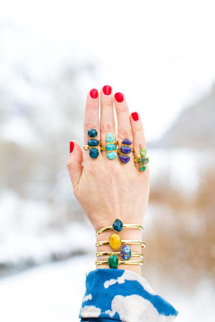 Malachite & Gold Alchemia Cuff Bracelet