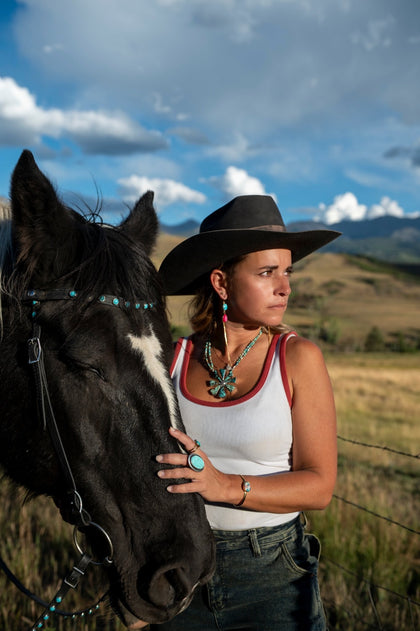 Cloud Mountain & Hubei Turquoise Starburst Necklace