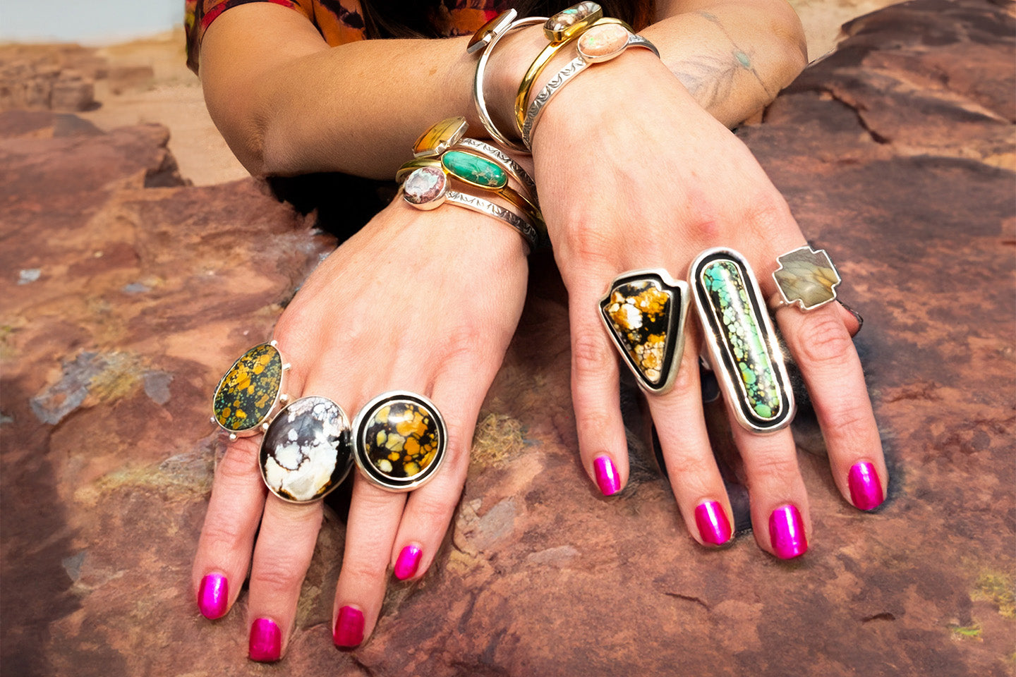 Royston Turquoise & Gold Alchemia Cuff Bracelet D73