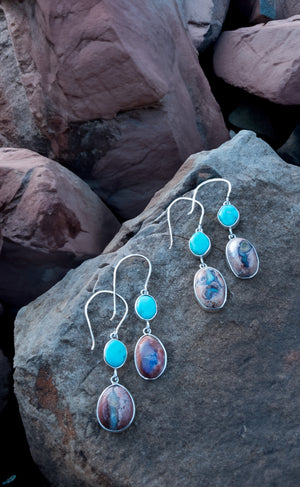 Blue Ridge Turquoise & Cantera Opal in Sterling Silver D39