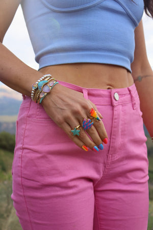 Colleen's Happy Go Lucky Stretch Bracelet Sterling Silver DT25