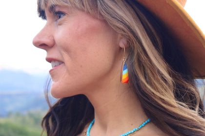 Rainbow Earrings Vintage Pool Ball