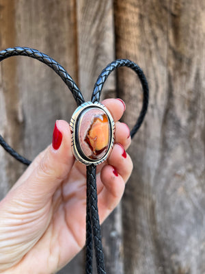 Cantera Opal & Sterling Silver Bolo Tie