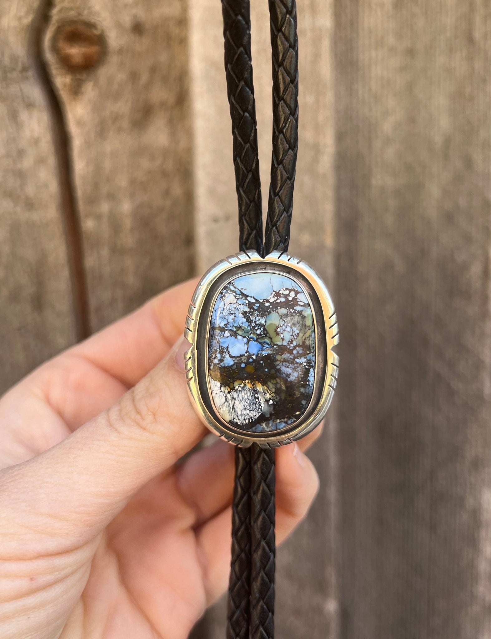 Lavender Turquoise & Sterling Silver Bolo Tie