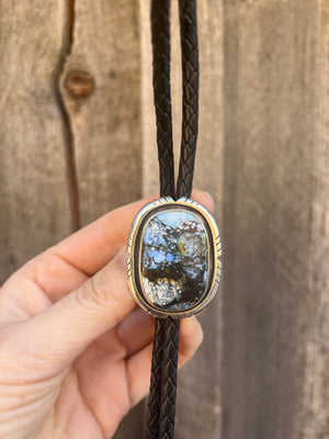 Lavender Turquoise & Sterling Silver Bolo Tie