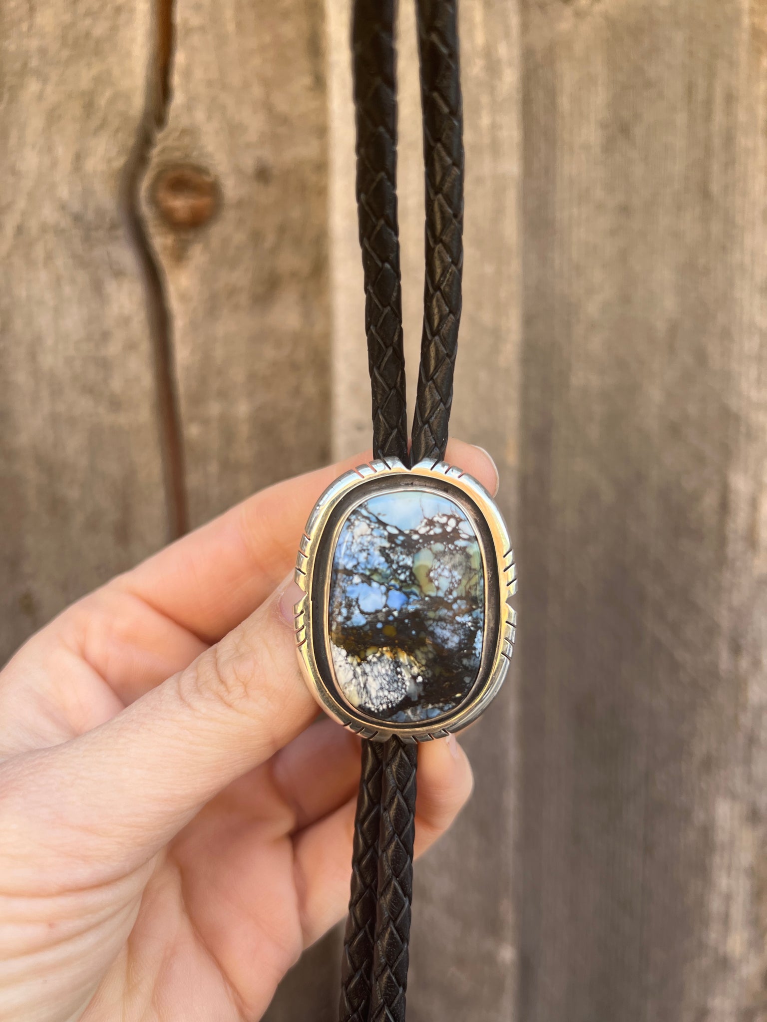 Lavender Turquoise & Sterling Silver Bolo Tie