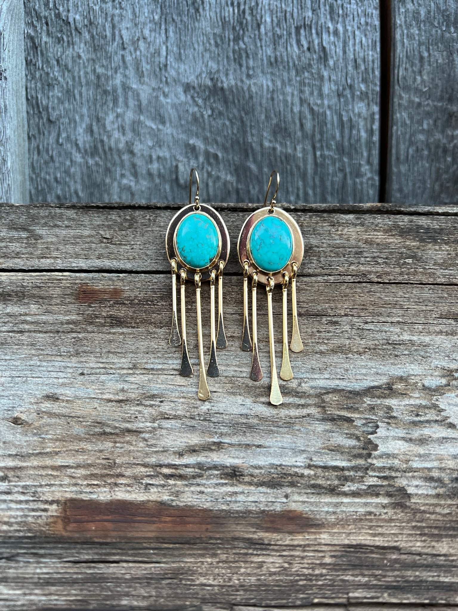 Turquoise Fringe Earring in Gold Alchemia #60