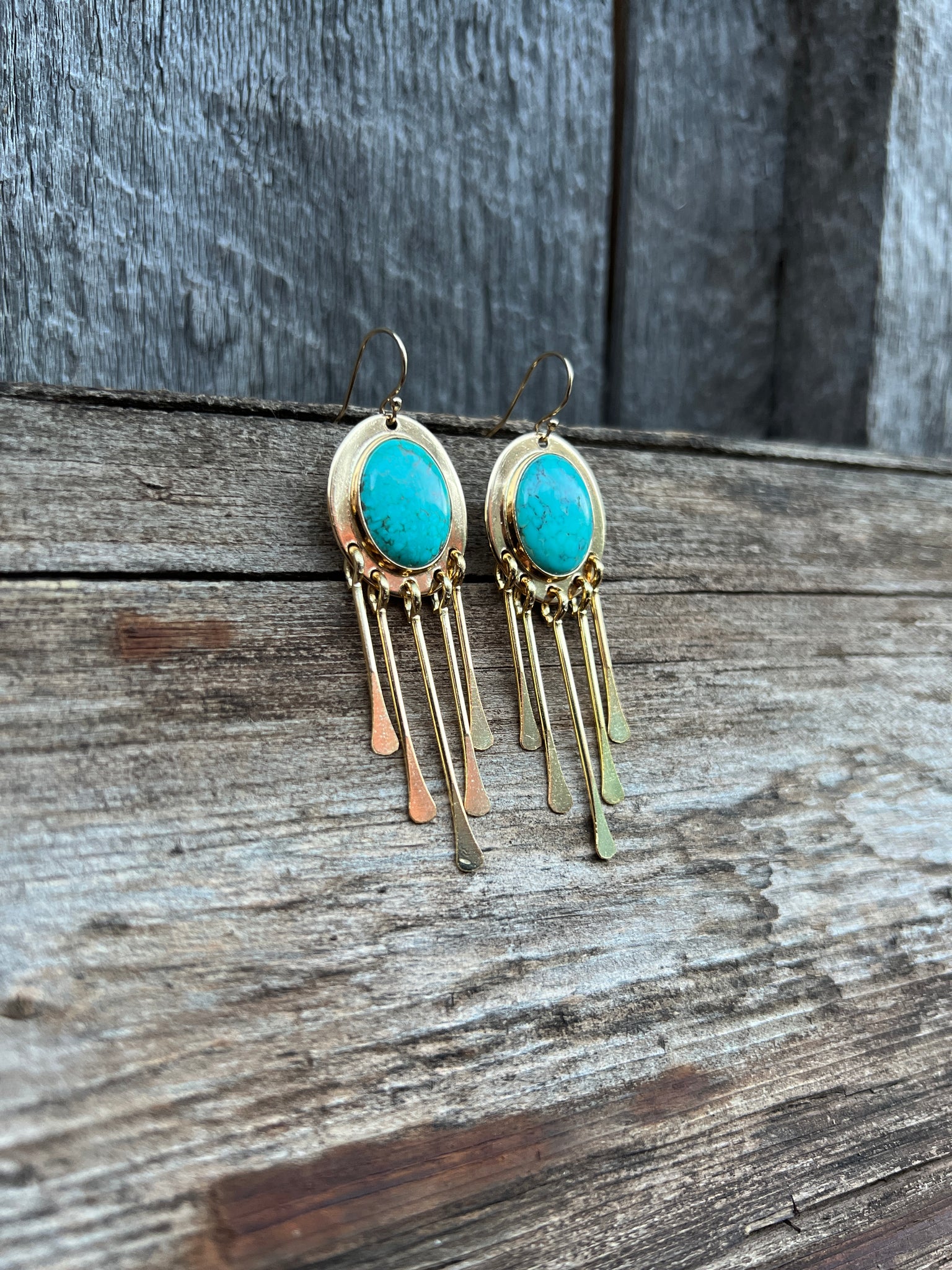 Turquoise Fringe Earring in Gold Alchemia #60